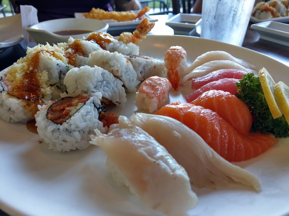 Sashimi and Crunch Roll