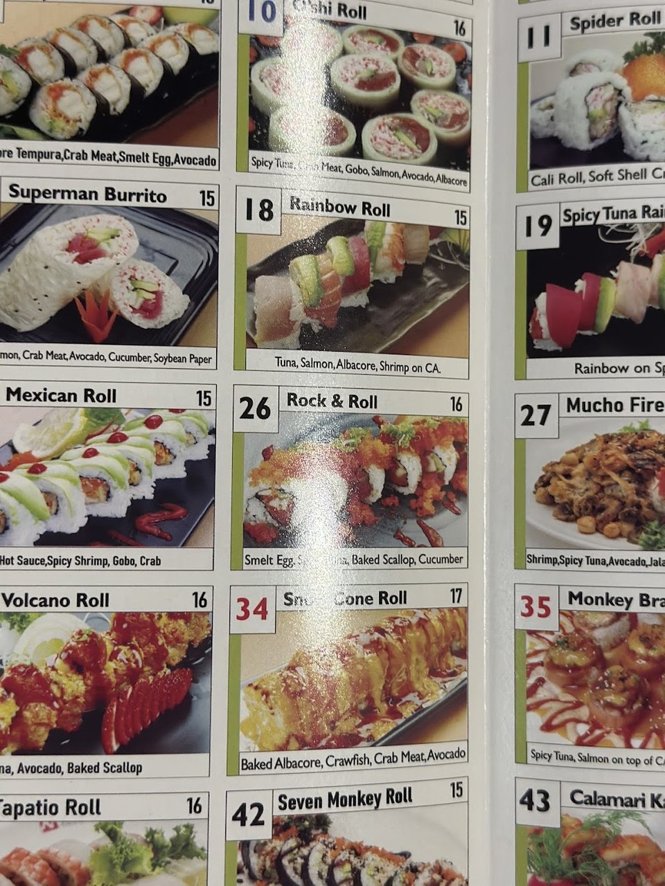 Simple menu display for bento boxes and sushi.